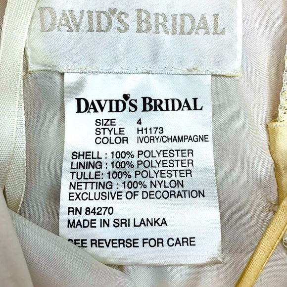 David’s Bridal Ivory and Champagne Flower Gurl Tulle Dress SZ 4 ! - Picture 8 of 9